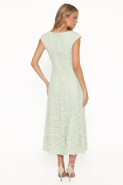 Mapleton Maxi Dress Sage Green Lace