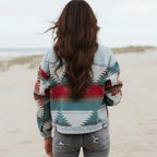 Boho Geometric Denim Jacket