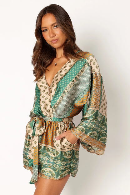 Elyse Romper Green