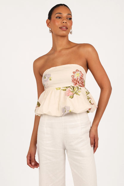Aurelie Strapless Top Native Flora