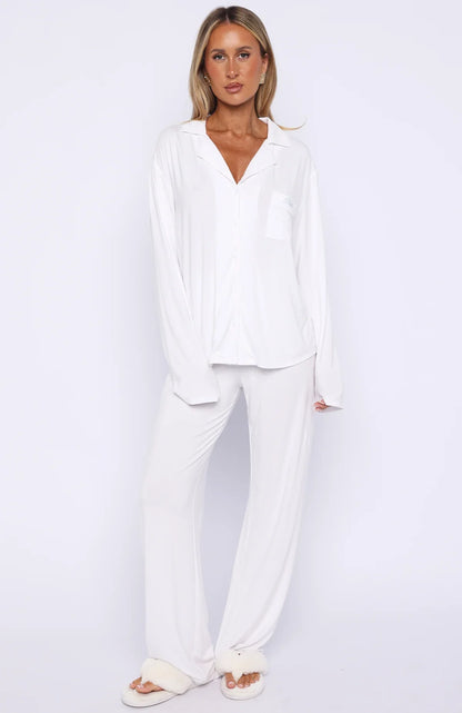 Bridal Party Long Sleeve Pyjama Set Off White