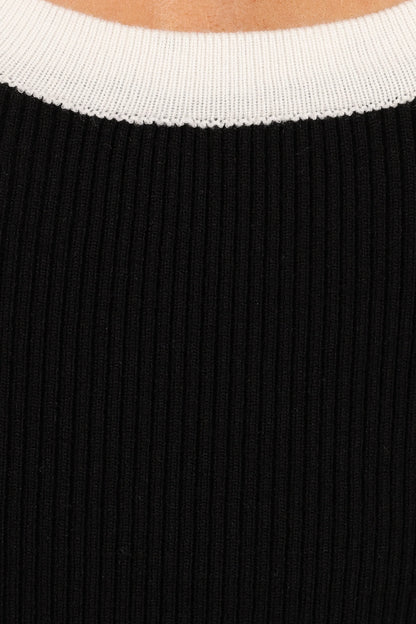 Esme Knit Tank Black White