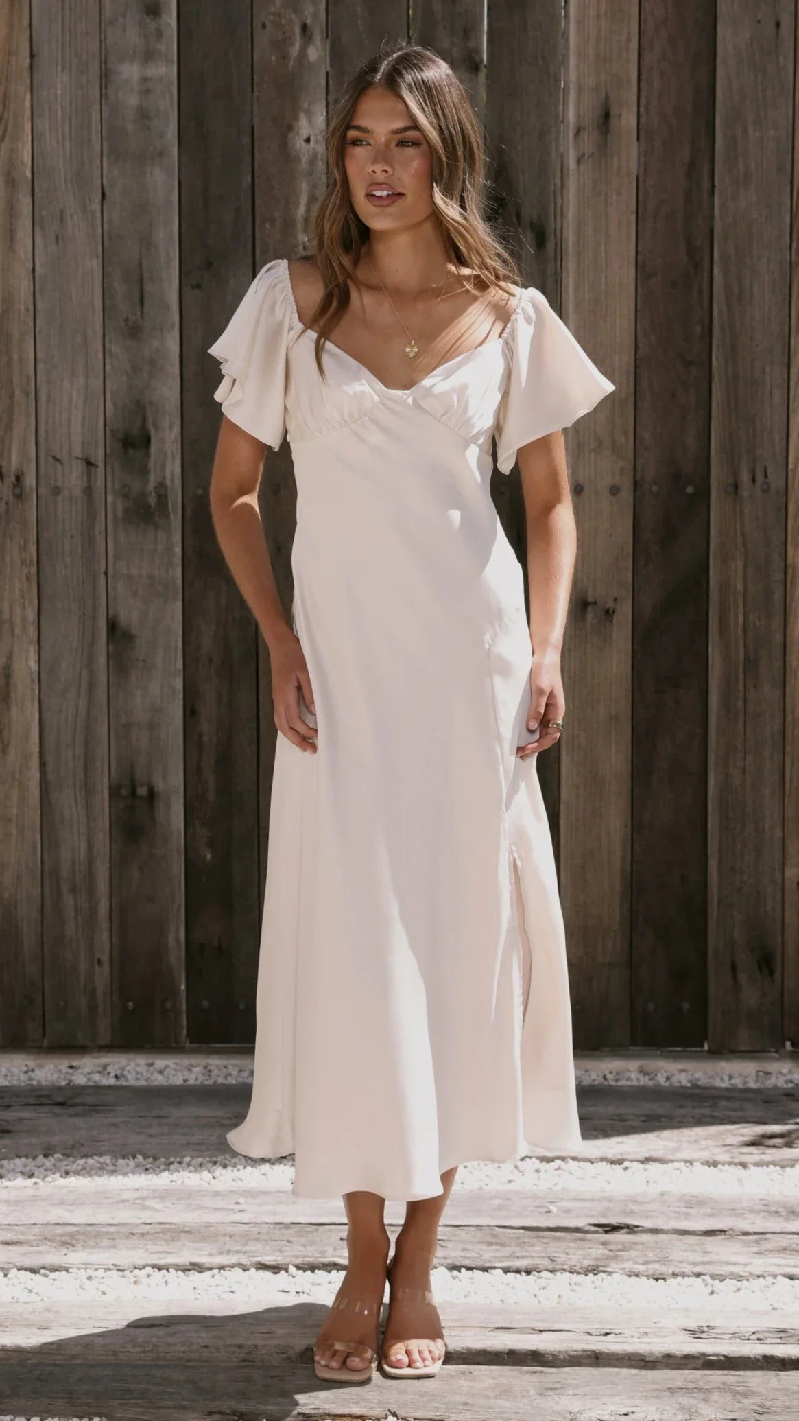 Louisa Midi Dress Ivory