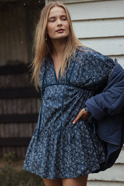 Brooklyn Mini Dress Blue Floral
