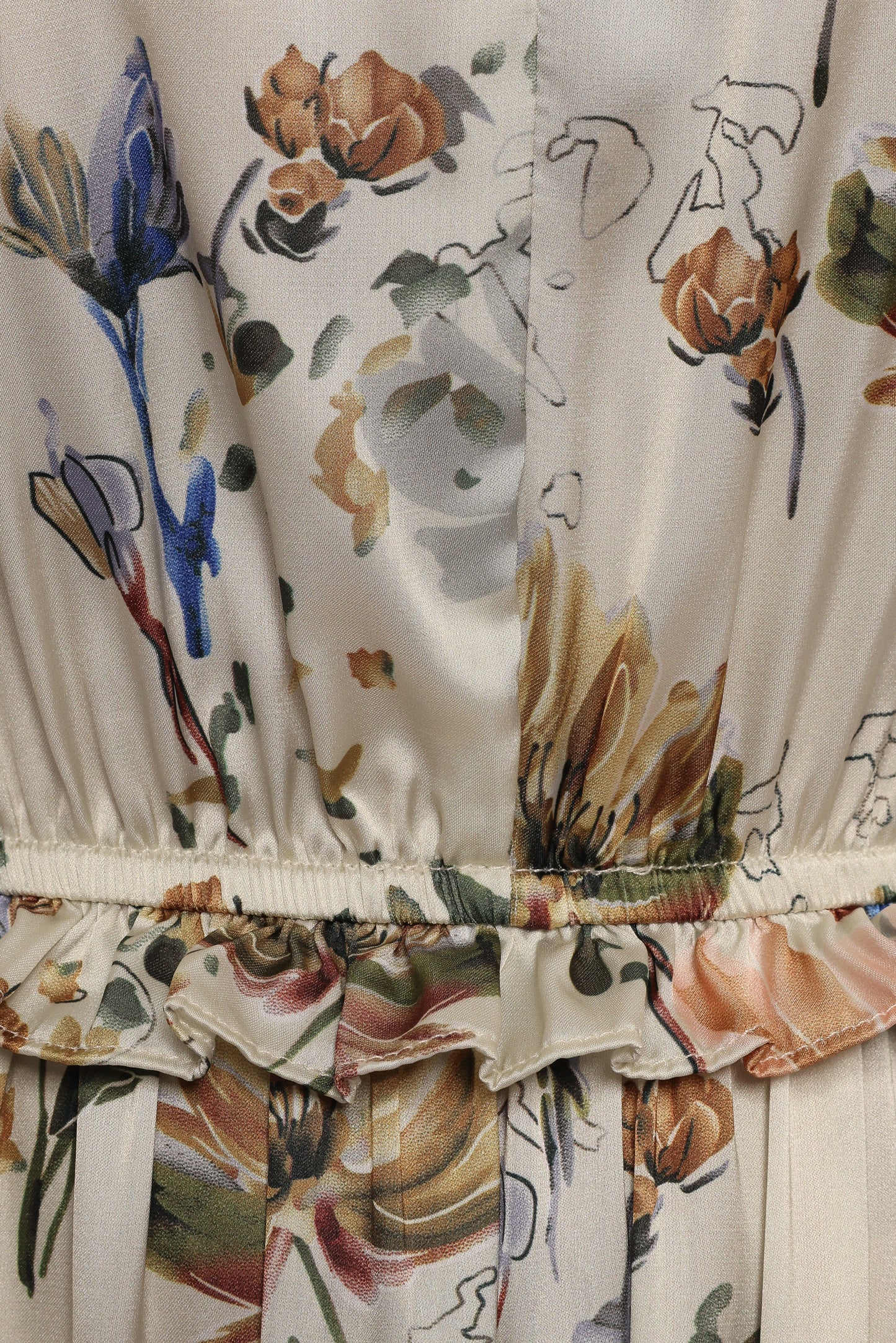 Lizzie Midi Dress Cream Floral