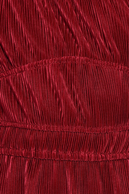 Ceppia Plisse Top Burgundy