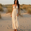 Boho Halter Open Back Maxi Dress