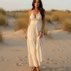 Boho Halter Open Back Maxi Dress