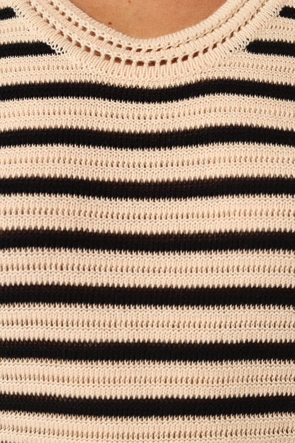 Cherie Knit Top Sand Black