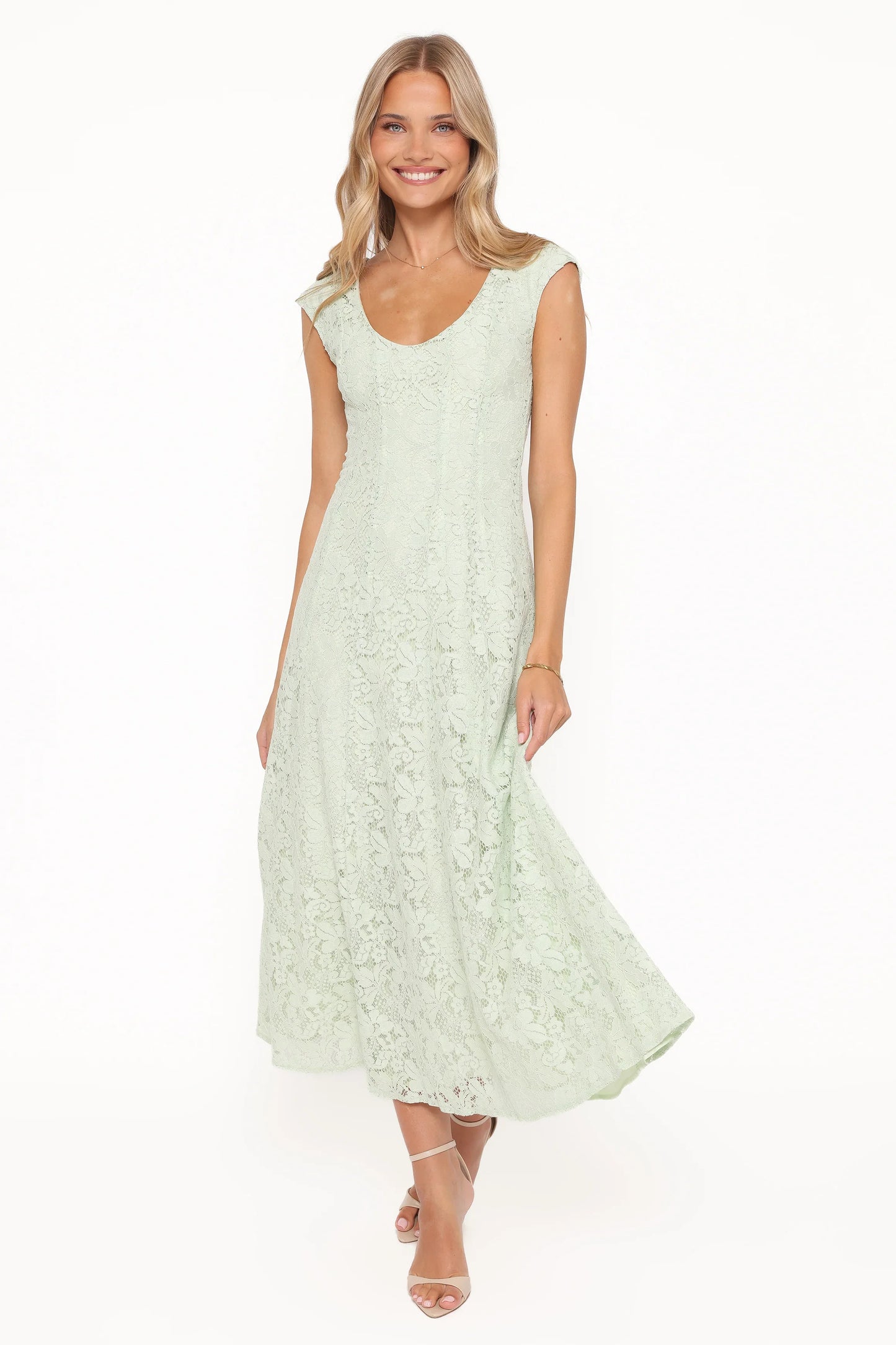 Mapleton Maxi Dress Sage Green Lace