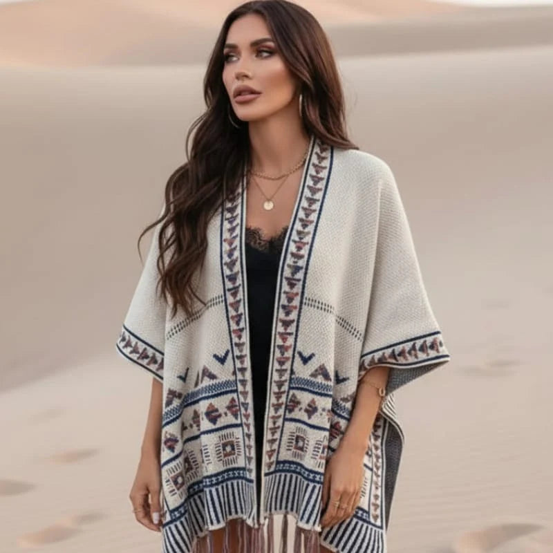Boho Knit Tassel Cardigan