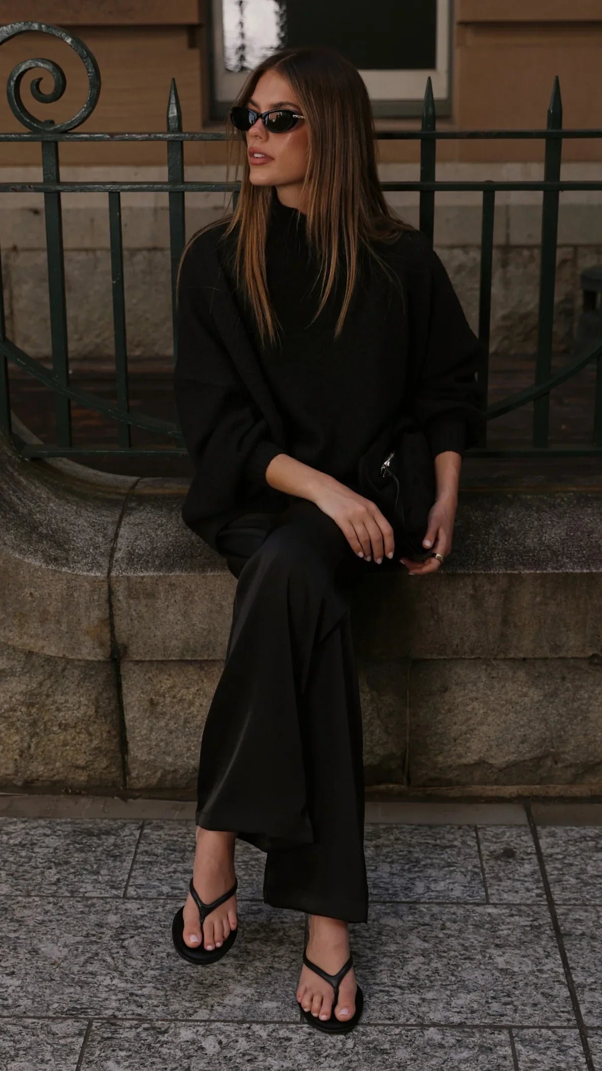 Imogen Button Pants Black