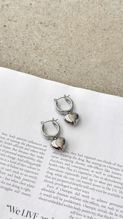 Varick Heart Earrings Silver