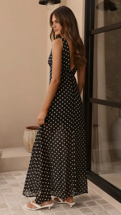 Oriella Maxi Dress Black Polka