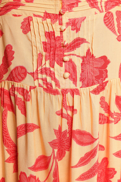 Nani Romper Red Yellow Paisley Floral