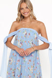Codie Off Shoulder Maxi Dress Cornflower Blue Floral
