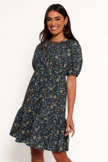 Tasmin Midi Dress Blue Floral