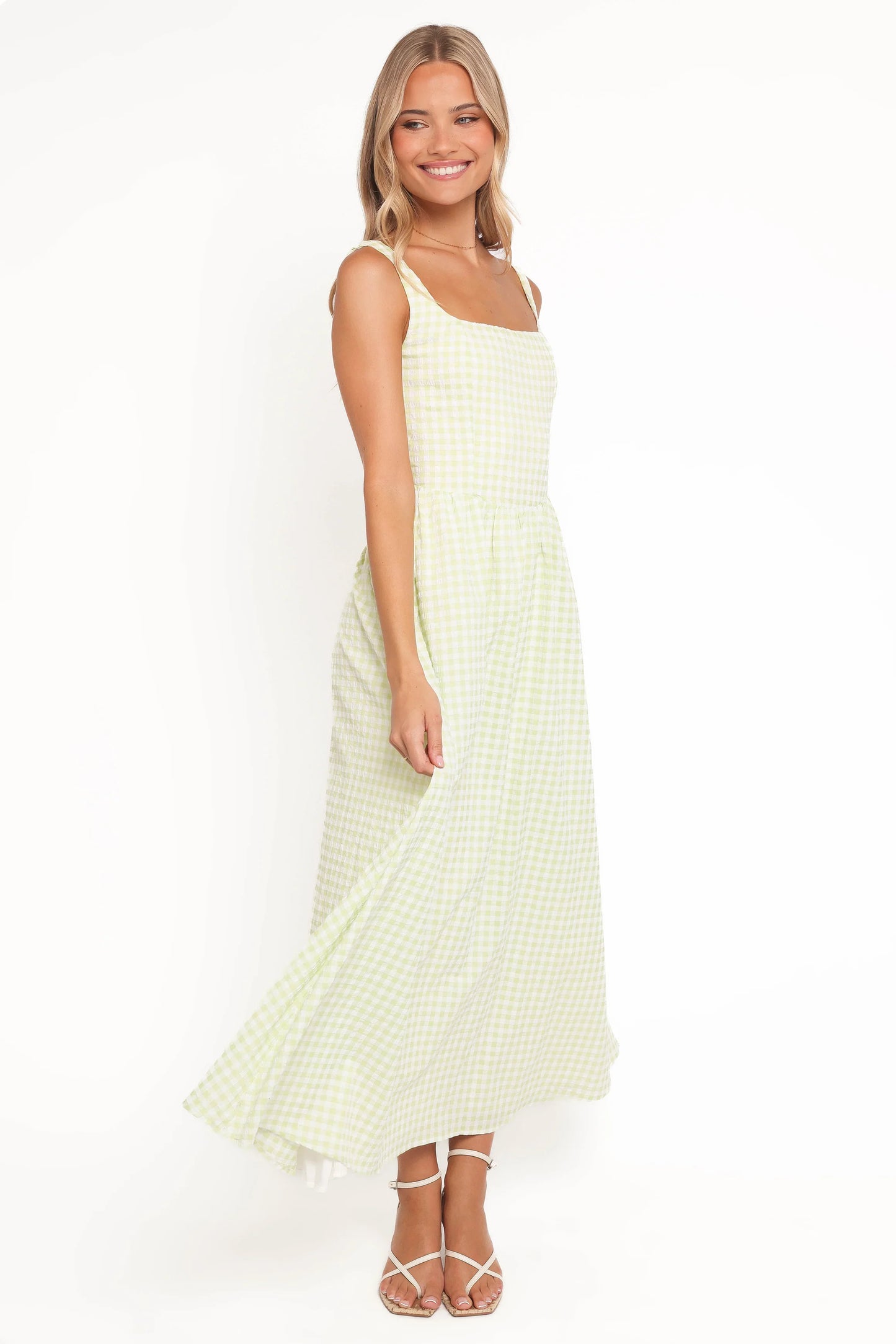 Amberlyn Maxi Dress Green Gingham