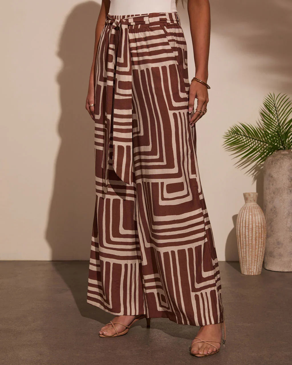 Daylight Drift Wide Leg Geo Print Trouser