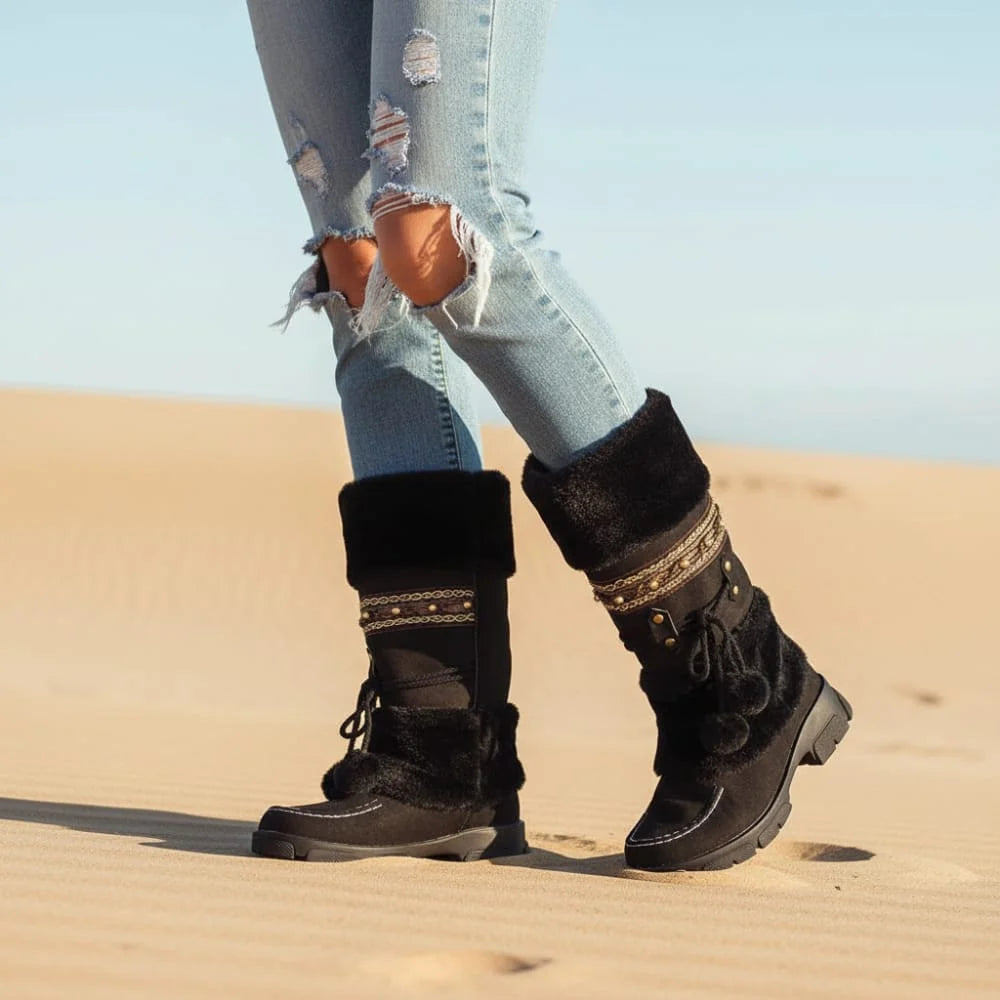 Mid Calf Thick Fur Boots 4 Colors