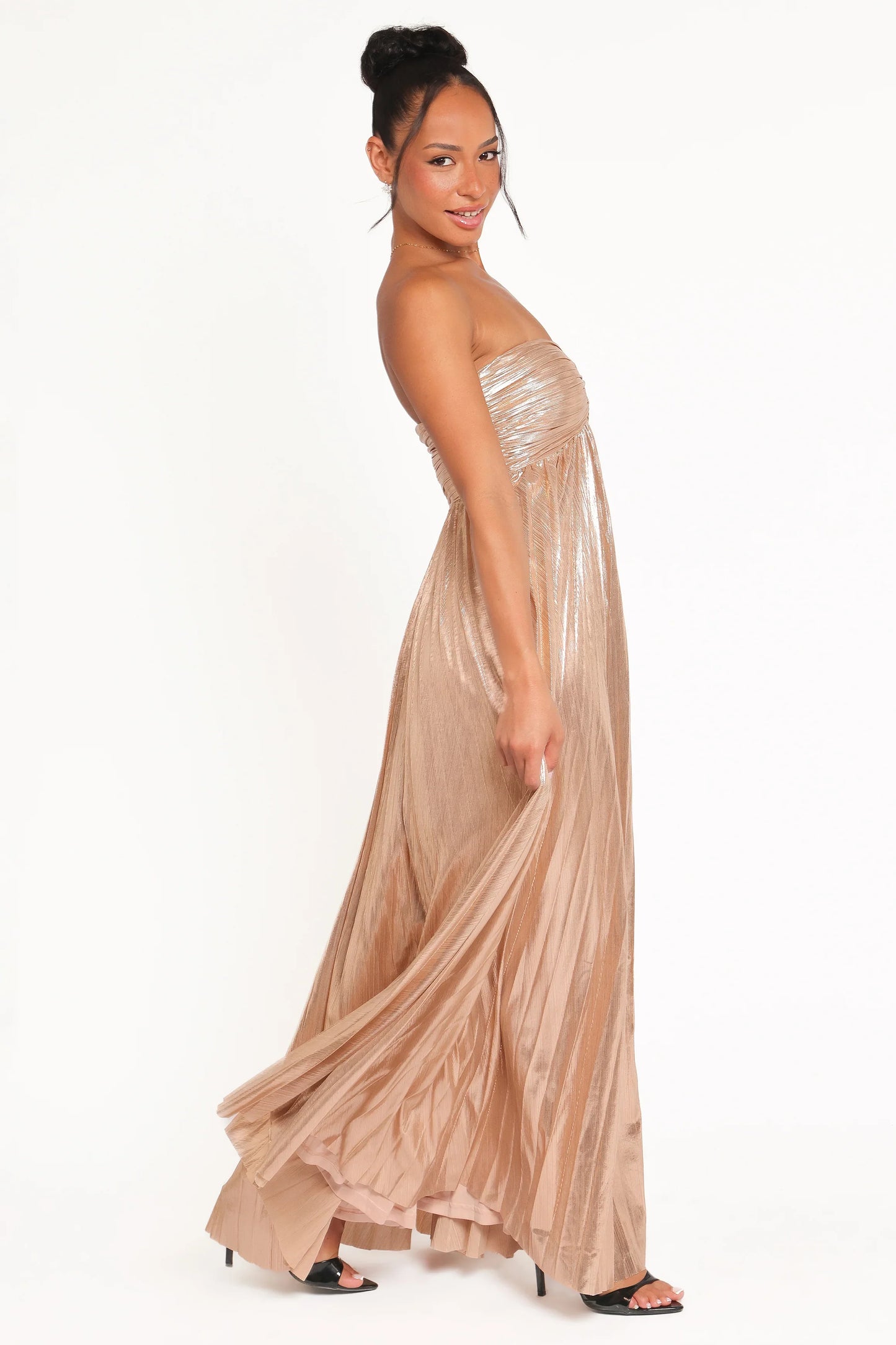 Faye Strapless Maxi Dress Gold