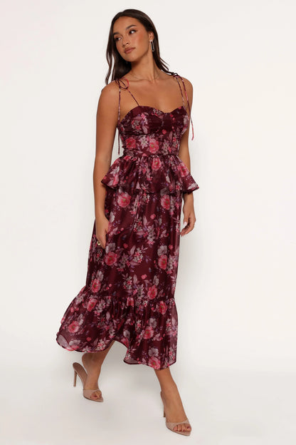 Mazy Midi Dress Purple Magenta