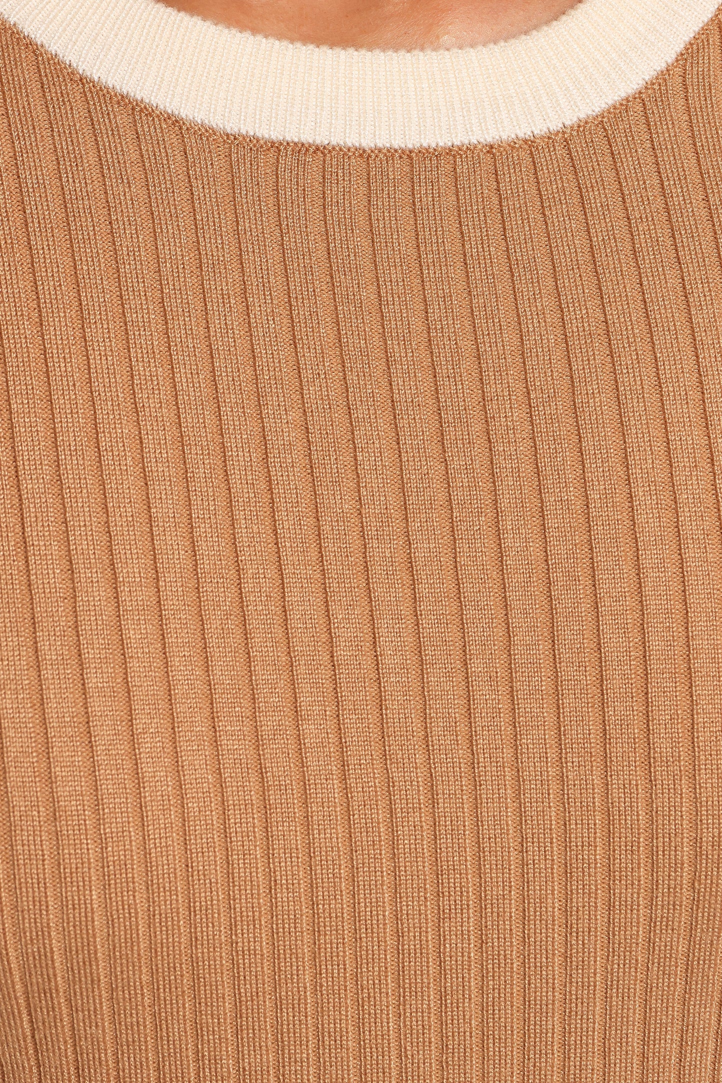 Lizbeth Knit Top Tan White