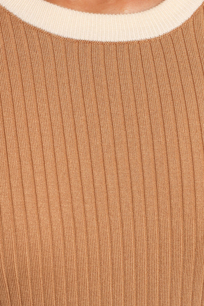 Lizbeth Knit Top Tan White