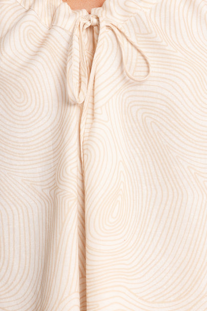 Walker Smock Mini Dress Tan Swirl