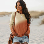 Colorful Ombre Long Sleeve Boho Shirt