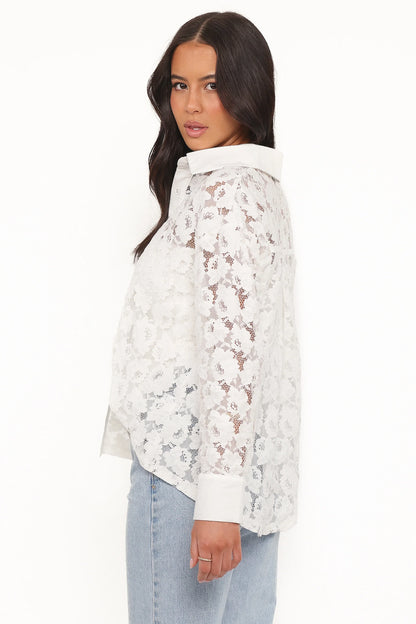 Carol Lace Shirt White