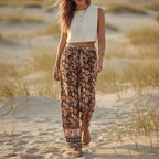 Autumn Bloom Boho Wide Leg Pants