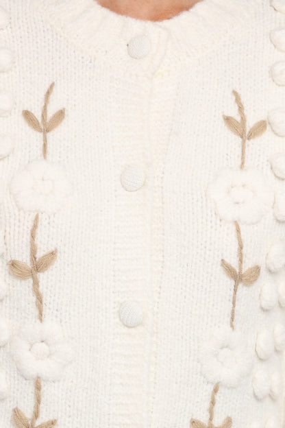 Cleo Floral Cardigan Cream