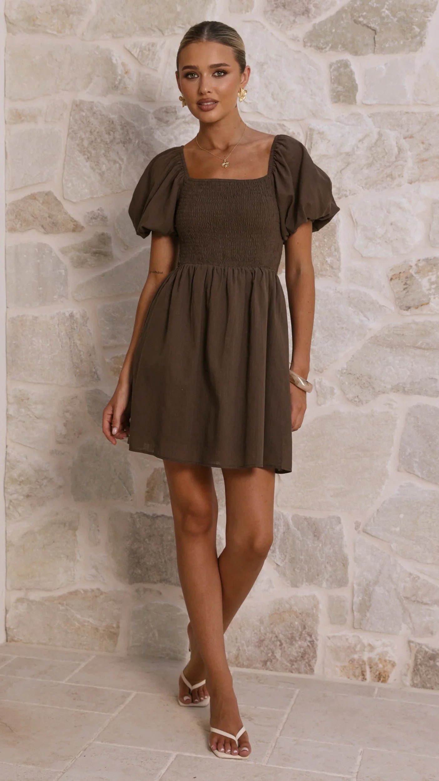Marissa Mini Dress Brown