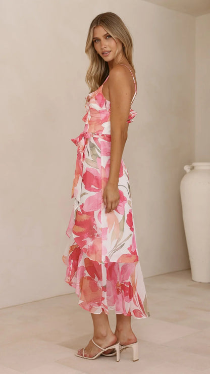 Skyla Maxi Dress Pink Floral