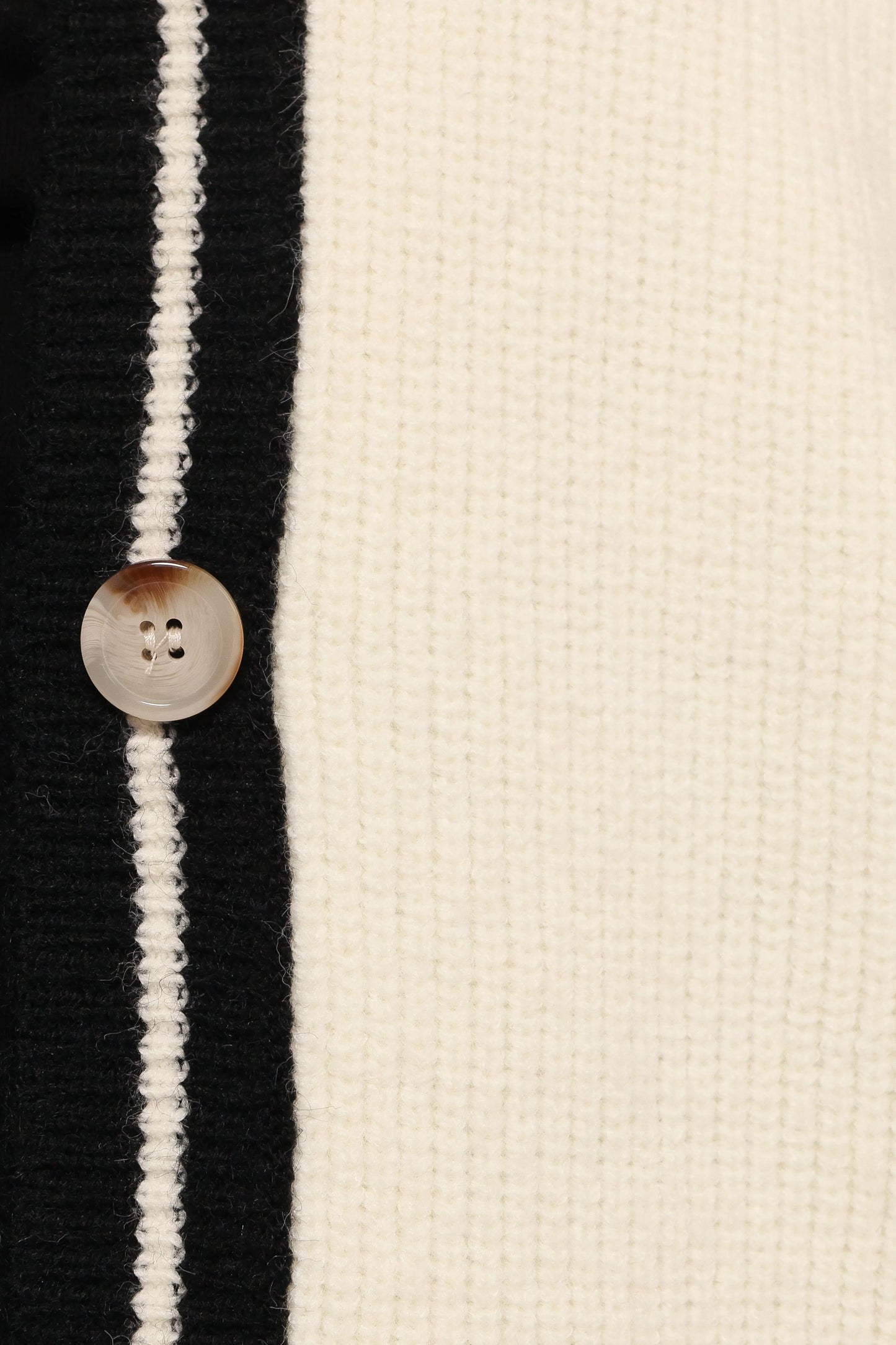 Yorkshire Contrast Hem Cardigan Cream