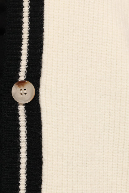 Yorkshire Contrast Hem Cardigan Cream