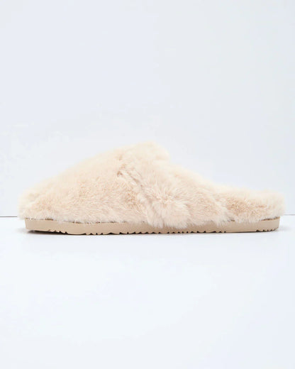 Snowfall Secrets Faux Fur Mules