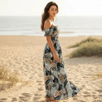 Boho Off Shoulder Floral Maxi Dress