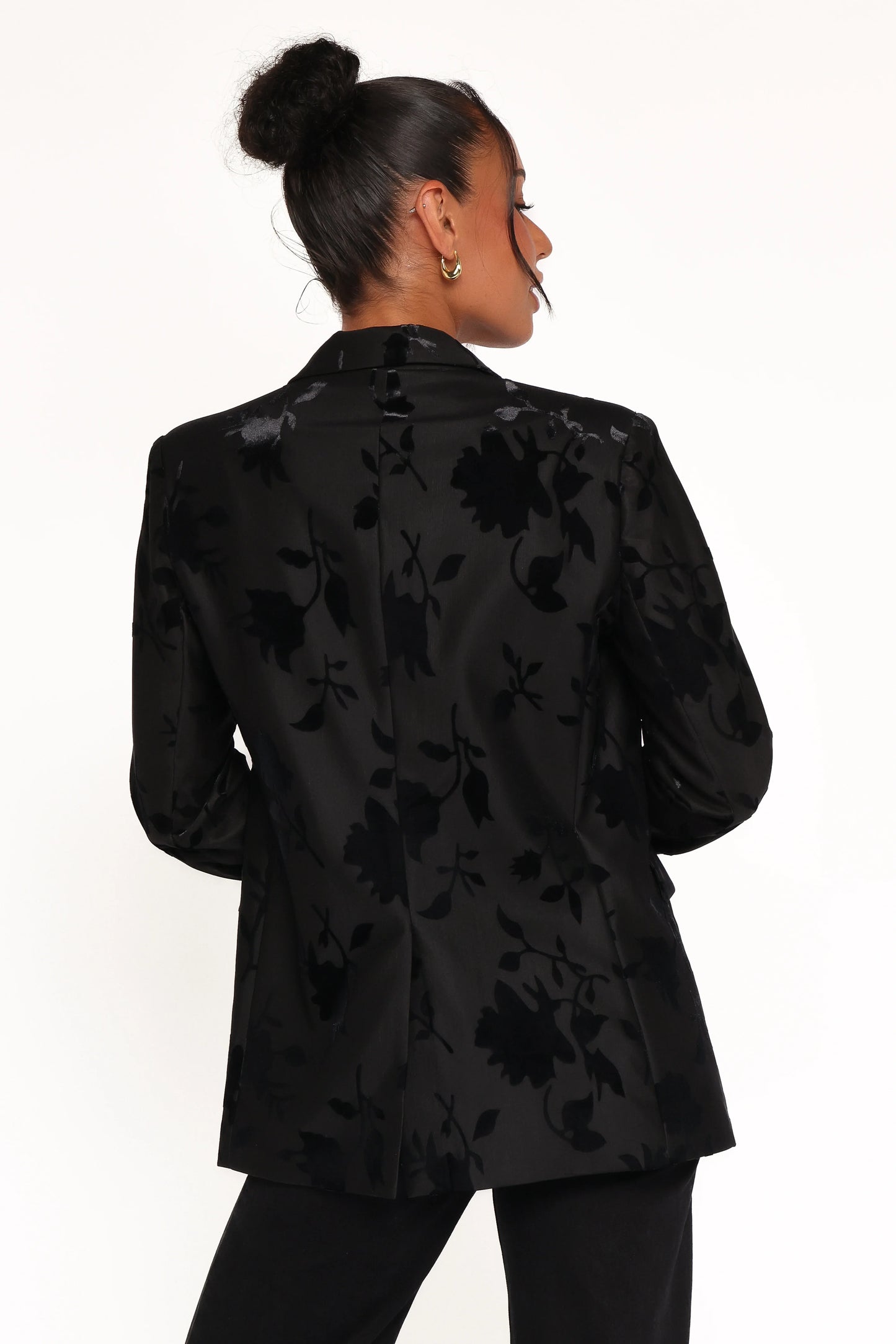 Ollie Burnout Blazer Black Velvet