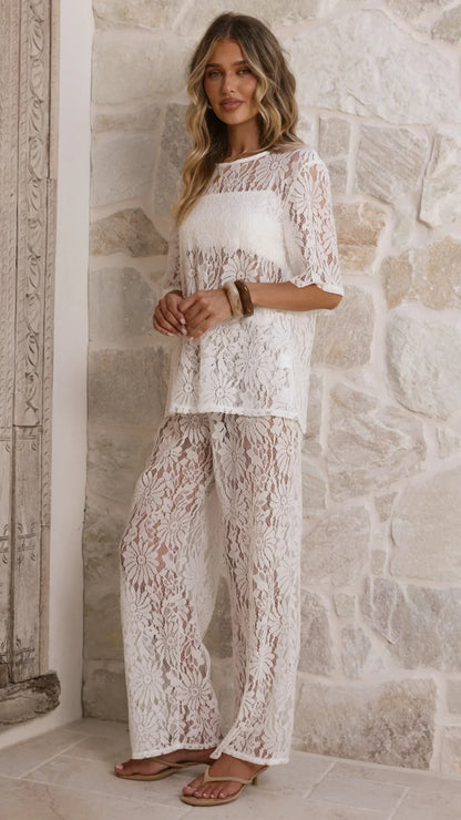 Santana Lace T Shirt White