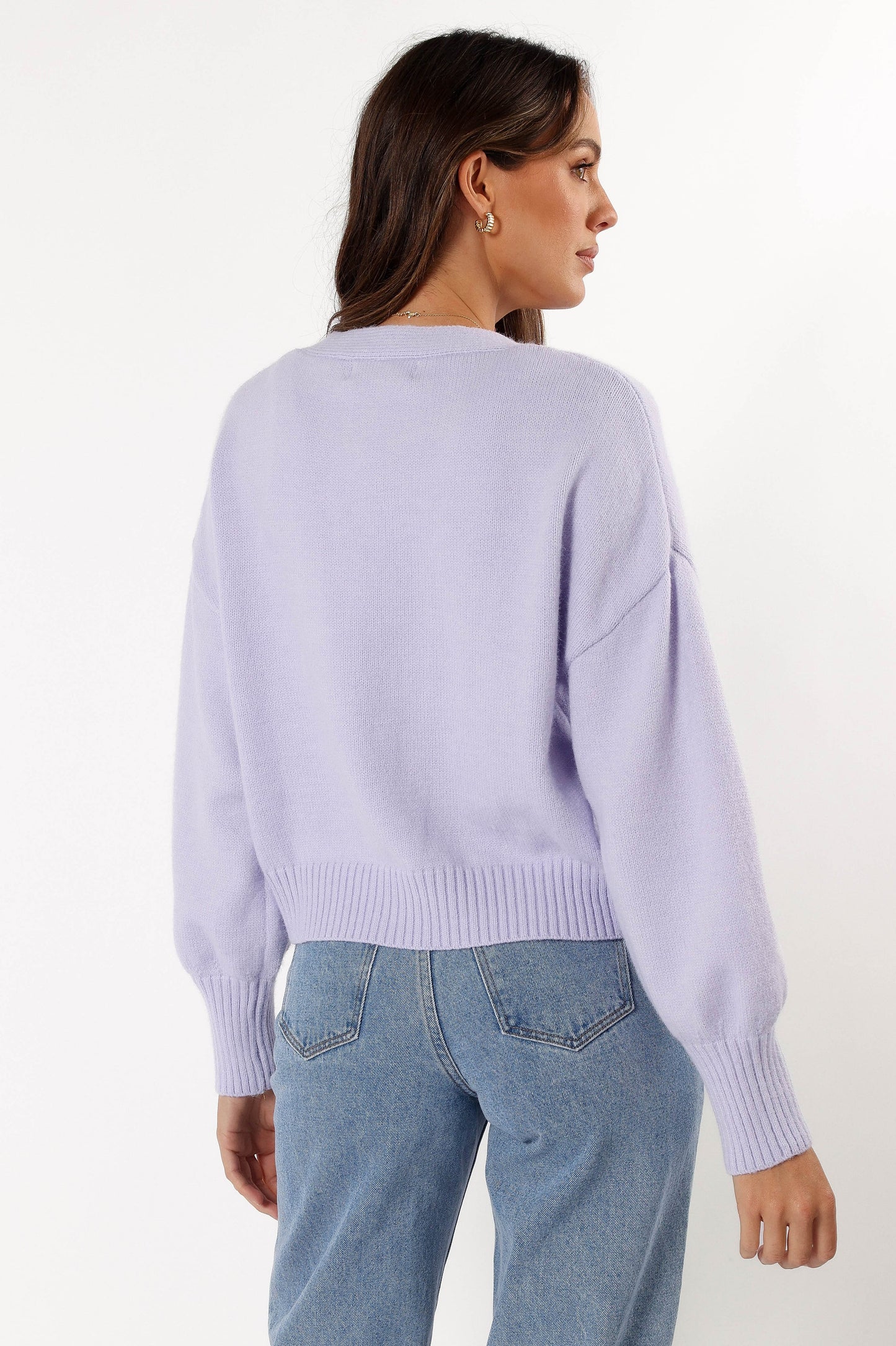 Isabel Button Front Cardigan Lilac