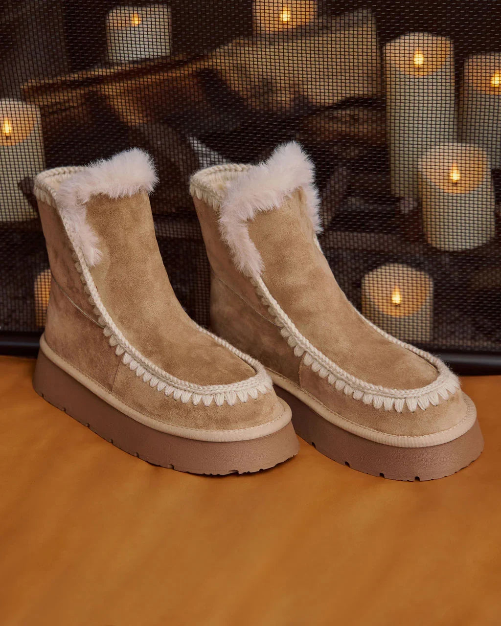 Joppie Faux Suede Fur Lined Booties