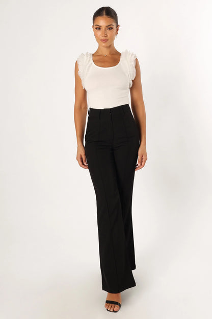 Meg Tulle Ruffle Sleeve Bodysuit White