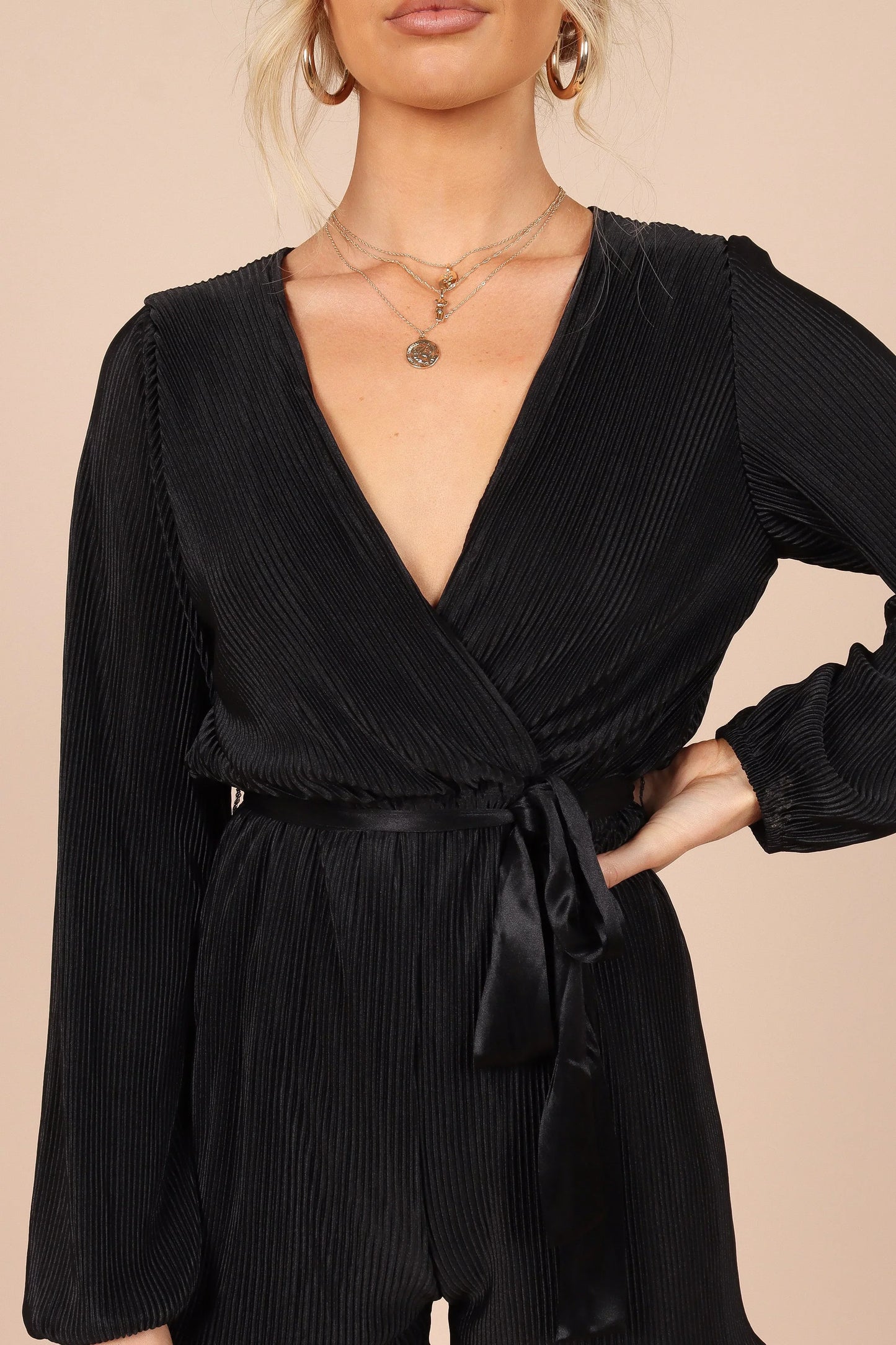 Minelli Pleated Romper Black