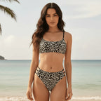 Leopard Print High Waisted Bikini Set