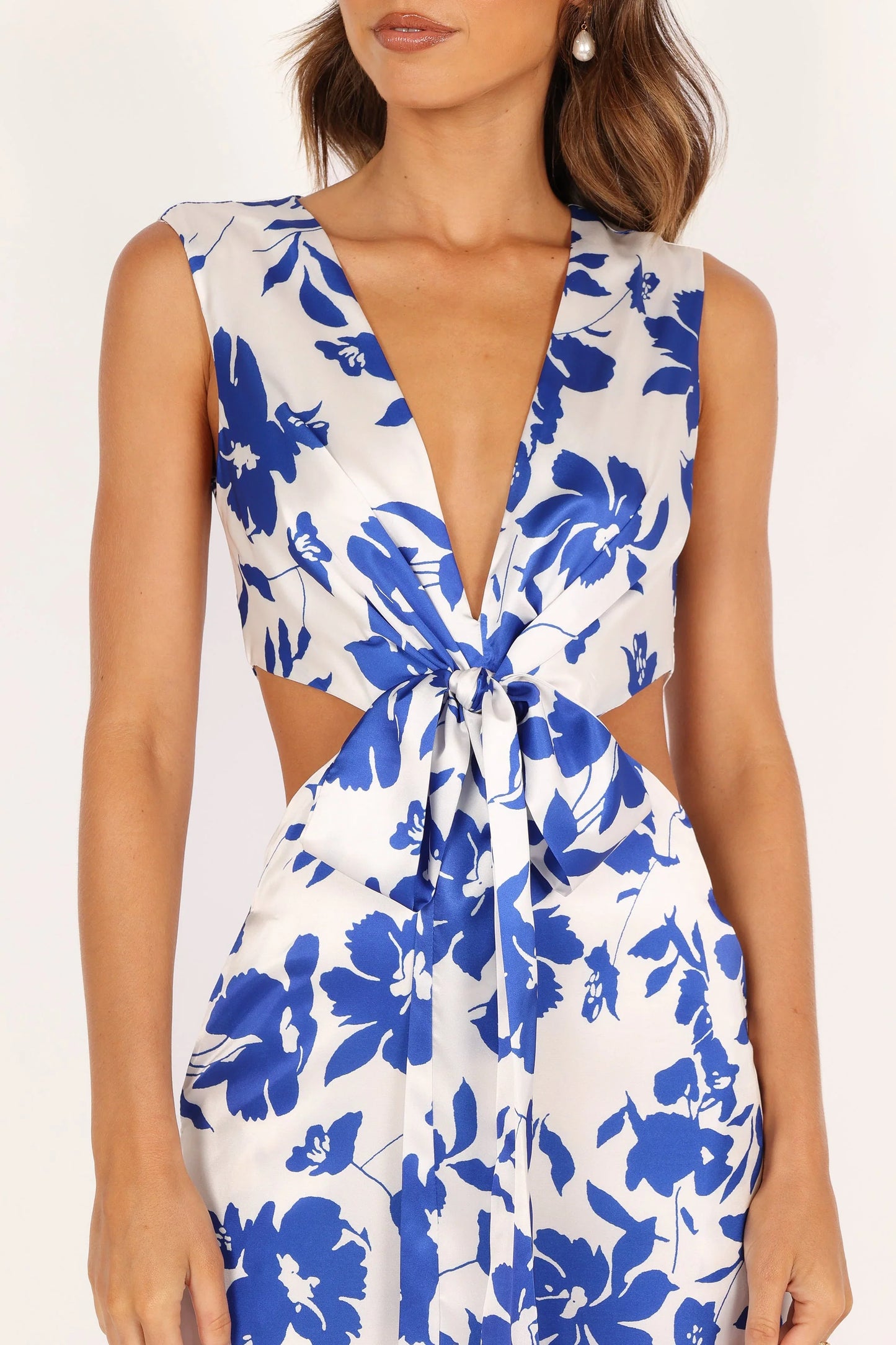Lulu Wrap Front Jumpsuit Blue Floral