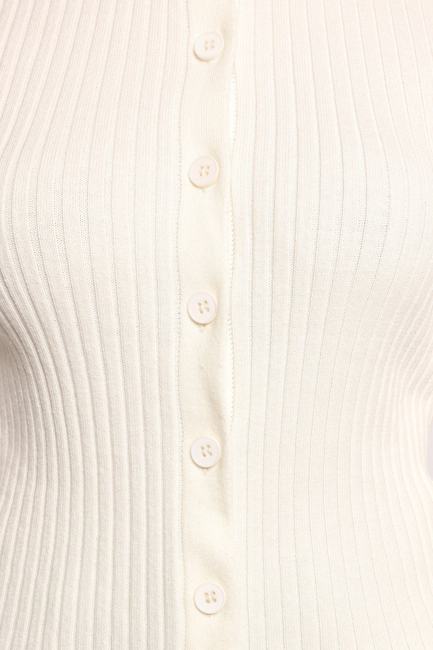 Searie Ribbed Cardigan Top Cream