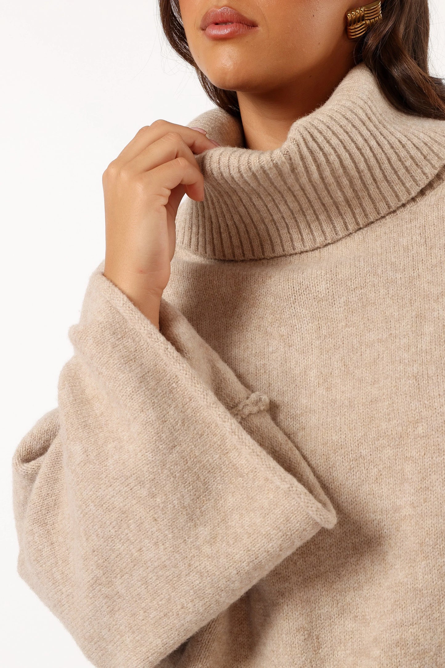 Bindy Cowlneck Knit Sweater Oatmeal