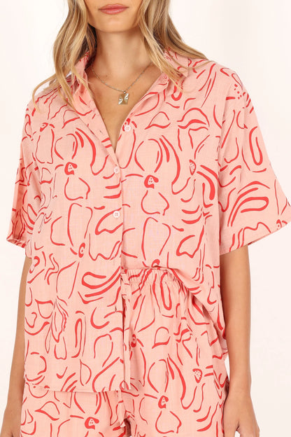 Flower Power Short Set Pink